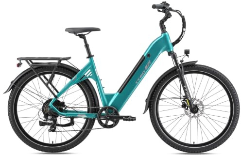 ttgo C5 E-Bike Damen 27,5 * 2.4 Zoll, Elektrofahrrad mit 70N.M Hinterradmotor, 250W Motor, 48V 13,5Ah Akku, bis 110 km, 7-Gang, Hydraulische Scheibenbremsen, E-Fahrrad Herren für Urban