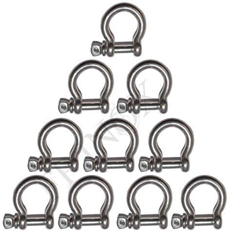Manille Lyre 4mm Libre Passage 8mm (Lot de 10) INOX 316 - A4