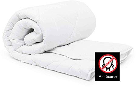 COTTON ARTean Relleno nórdico Cama 90 Densidad 120 gr/m² Fibra Hueca Anti ácaros Primavera - Verano Edredón ( 150x220 ) Blanco