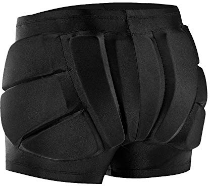 WOSAWE Kinder Protektorenhose, Atmungsaktive Hip Butt Eva Pad Kurze Unterhose für Ski Skifahren Skating Snowboard Radfahren S