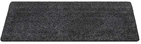 Carpet Diem Premium Fußmatte waschbar aus 100% Baumwolle, sehr saugfähig und flauschig, Schmutzfangmatte in Anthrazit Grau 50x80cm