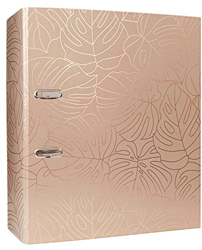 Interdruk DIN A4 75 mm Breit - Metallic Hochwertiges Design - Roségold Monstera