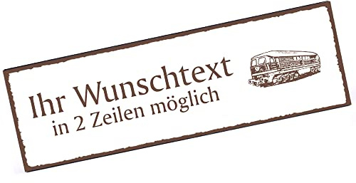 Türschild Eisenbahn Namensschild personalisiert mit Gravur- 150mm x 50mm - selbstklebend