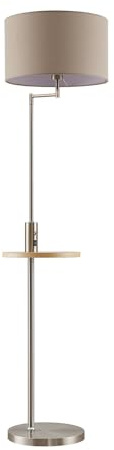 Lindby Lámpara de pie Zinia con estación carga USB (Moderno) en Gris hecho Metal e.o. para Salón & Comedor (1 llama, E27) lámpara textil