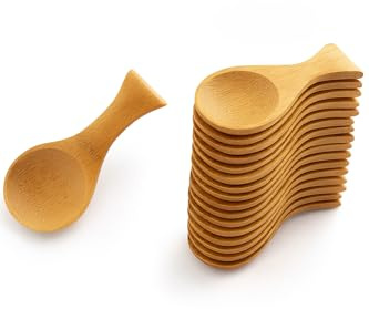 CANAPE KING Mini Disposable Bamboo Spoon - Natural Eco-Friendly Wood Serving Tablespoon (9 Cm) - Great for Salt Rice Spoons Honey Coffee Wooden Cutlery (050)