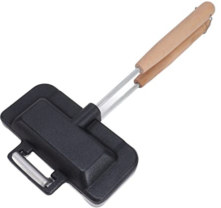 Dubbelsidig Smörgåsbakpanna, Hot Sandwich Maker Hot Dog Brödrost med Avtagbart Handtag, Breakfast Sandwich Maker Flip Grill Pan för Frukostpannkakor, Omeletter, Frittatas
