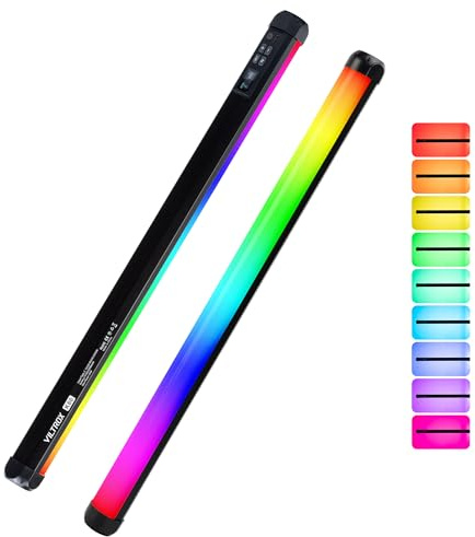 VILTROX K60 RGB LED Light Wand, Handheld 360° RGB LED Video Light Stick for Photography with APP Control, 2500K-8500K Dimmable, CRI97+, 2200mAh Rechargeable Battery,26 Light Scenes,LCD Display