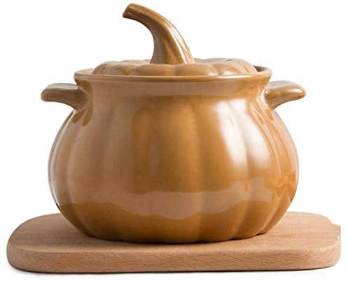 Casseruola in Ceramica di Zucca cocotte Pentola per stufato Resistente al Calore Pentola per la Salute da Cucina Pentole in Argilla a Fiamma Aperta Pentola per zuppa Creativa con Una pentola