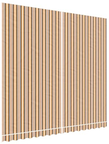 vidaXL Tissu de Remplacement pour Auvent, Voile d’Ombrage Imperméable, Toile de Store Jardin Patio Terrasse, Rayures Multicolores 4x3,5 m