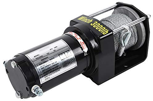 Treuil de Récupération électrique de 3000lbs, Système D'engrenage étanche de Haute qualité, Kit de Télécommande à Fil 12V, Camion SUV ATV Remorque de Bateau de Remorquage