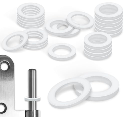 SYCEES Fitschenringe Nylon 100 Stück Flachscheibe Türscharnier-Abstandhalter 10,2 mm X 15 mm Zimmertüren Abriebfeste Montageringe Unterlegscheiben, 1mm 50 Stück & 2mm 50 Stück