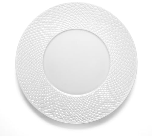 MEDARD DE NOBLAT - Assiette plate - D27 cm - Sherane - Porcelaine - Lot de 6 - Blanc