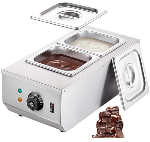Máquina templadora de Chocolate, Gran Capacidad de Doble Cilindro de 1,5 l, regulación de Temperatura de 30 °C a 85 °C, Olla para derretir Chocolate de Acero Inoxidable de 800 W para