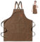 Buaak Arbeitsschürze Herren, Küchenschürze Damen, Metzgerschürze, Kochschürze, Schweißerschürze, Gartenschürze Damen, für Küche, Garten, Schmiede, Werkstatt, Braun