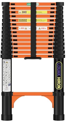 Scala telescopica, 4,4 m, allungabile, pieghevole, antiscivolo, in alluminio di alta qualità, per uso domestico