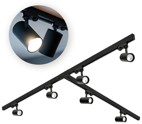 3-Phasen-Schienen-Set NEXTRACK - Schienensystem Komplett-Set 3x1m Schiene, T-Verbinder, 6x Lampe, 3x Kappe SCHWARZ