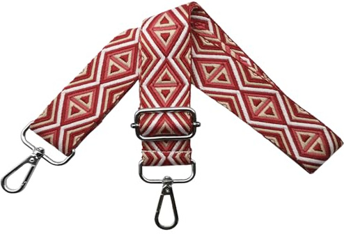 Verstellbarer Schultergurt für Taschen Taschengurte zum Wechseln, Umhängegurt für Taschen, Schulterriemen 3.8cm Breite mit Silber Karabiner Taschenband für Damen Handtaschen, Bunt, M