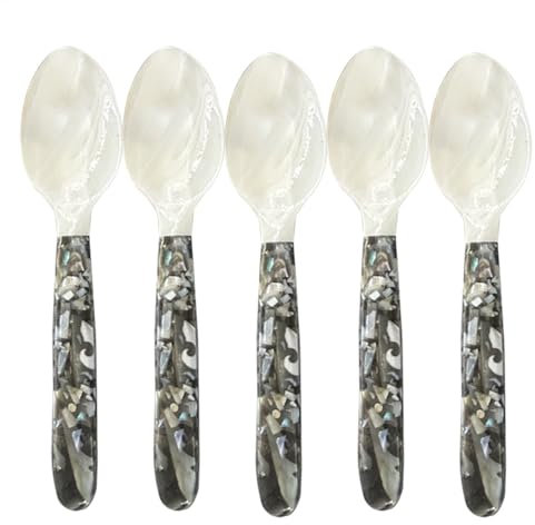Cucharas de caviar, cuchara de nácar, cucharas decorativas de caviar, cucharas de caviar, cucharas de huevo de caviar, cucharas de servir helado, cucharas de caviar de lujo, cucharas de mango,
