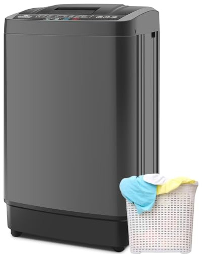 Nictemaw Portable Washing Machine 17.8Lbs Portable Washer with Drain Pump, 2.4 Cu.ft Full Automatic Washer and Dryer Combo, 10 Programs 8 Water Levels, LED Display, for Home, Apartment, RV