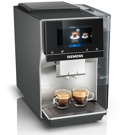 Siemens Kaffeevollautomat EQ700 classic TP715E17, App-Steuerung, Cold Brew, Full-Touch-Display, bis zu 10 individ. Kaffeekreationen als Favoriten, autom. Dampfreinigung, 1500 W, inox silver metallic