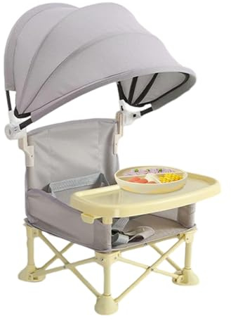 Kinder-Campingstuhl Mit Tablett | Klappbarer Babytischer Stuhl,Tragbarer Kinderstuhl Mit Sonnenschutz Für Outdoor-Reisen Camping Picknick