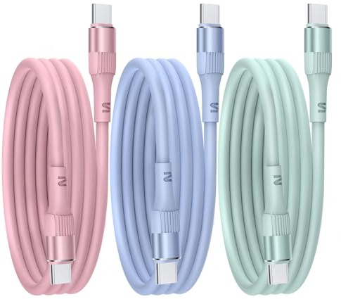 Nebite USBC to USBC Cable 60W 3FT/1M 3Pack, Type C to Type C Phone Charger Cable Fast Charging Compatible with iPhone 16/16 Pro/15/15 Pro/15 Pro Max, iPad Pro/Air/Mini, MacBook & More
