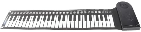Focket Piano da Tastiera Arrotolato, 49 Tasti Piano Portatile Pieghevole Silicone con 16 Toni 10 Ritmi per Viaggi per Bambini per Bambini Adulti