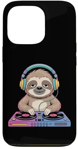 DJ Paresseux avec Casque Et Platines Coque pour iPhone 13 Pro