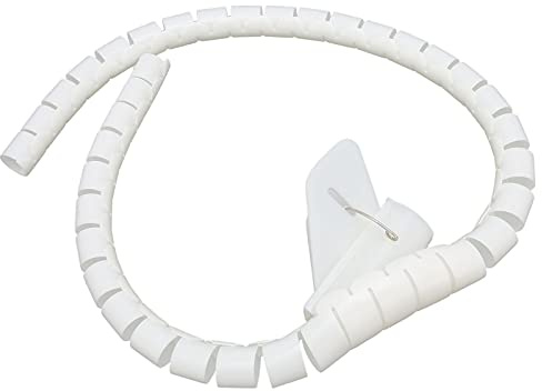 Cryfokt Organisateur de Manchon de Câble enroulé Flexible, Tube de Gestion de Fil, Résistant à l'usure, pour Industriel/Bureau, 10 Mètres Blanc (Φ16mm)