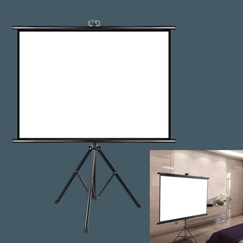 Pantalla para proyector, Pantalla de proyector con trípode y Soporte (50, 60 72 Pulgadas, 4:3 16:9, Multicolor)(Noir,16:9 72in)