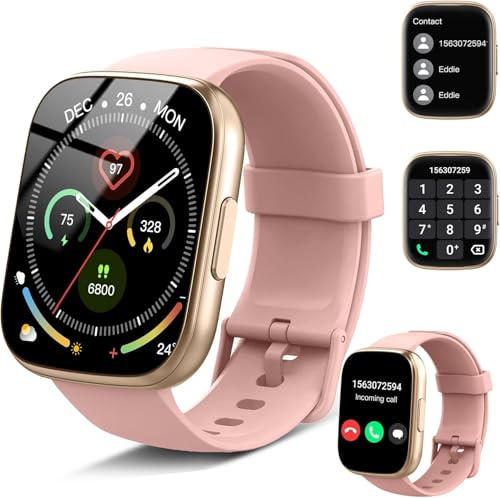 Reloj Inteligente Mujer, 1.95 HD Smartwatch con Llamadas Bluetooth, 110+ Modos Deportivos, 2026 Smart Watch con Pulsómetro/Monitor de Sueño/Podómetro, IP68 Pulsera Actividad para Android iOS, Rosa