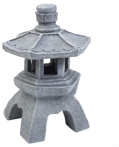 Pagode Gartenstatue Solarlaterne – Harz-Landschaftslicht für den Außenbereich, Hof, Terrasse und Balkon, Dekoration (Dome)