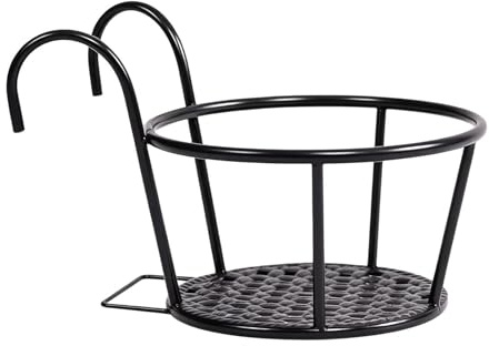Portapiante da Ringhiera - Portavasi in Ferro Resistente alle Intemperie,Mensola Portavasi Sospesa per Ringhiere,per Davanzale Balcone Deck Giardino Patio Portico Cortile Terrazza Giardino Posteriore