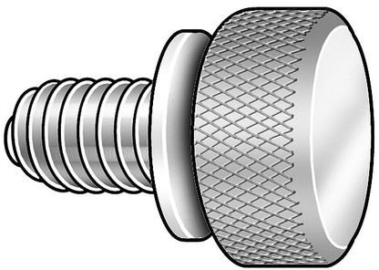 GRAINGER APPROVED Knurled Thumb Screw, 8-32 x 1/2, 5 Pack