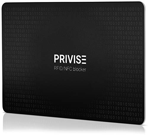 Privise Carta Blocca-RFID – Carta di Protezione NFC contro il Furto Senza Contatto, Ultra Sottile, Sicurezza Anti-Skimming per Carte di Credito, Bancomat e Documenti (1 Pezzo)