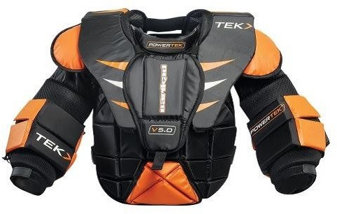 PowerTek V5.0 Barikad Adult Men's Ice Hockey Goalie/Goaltender Chest Arm Pads (Adult Medium)