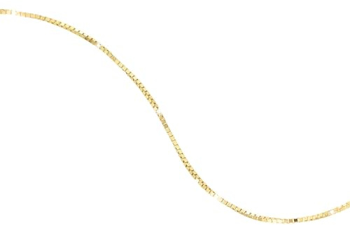 forme di Lucchetta - Venezianerkette Damen in Echtgold 585, Schmuck Echtgoldkette 45cm einstellbar 42cm, Kette 14 Karat Gelbgold ohne Anhänger - Zeitlose Eleganz für jeden Anlass