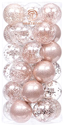 Sea Team 60mm/2.36 Ensemble d’Ornements Peints en Couleur et étincelants et de Boules suspendues pour Sapin de Noël - 30 pièces