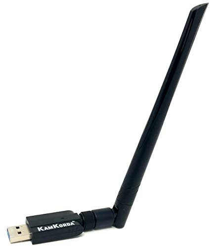 KamKorda USB WIFI Dongle | USB Network Adapter | WIFI Adapter for PC Laptop Windows 11 10 8 7 XP Vista OS X and Linux | 5G Wi-fi | Black (Antenna)