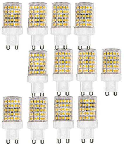 GOUGEER 12 Stück G9 10W LED Glühbirnen Ersatz 100W Halogenlampe G9 1000 Lumen, Warmweiß 3000k, Keramiksockel, Nicht Dimmbare Glühlampe für die Beleuchtung zu Hause, Kapselbirnen