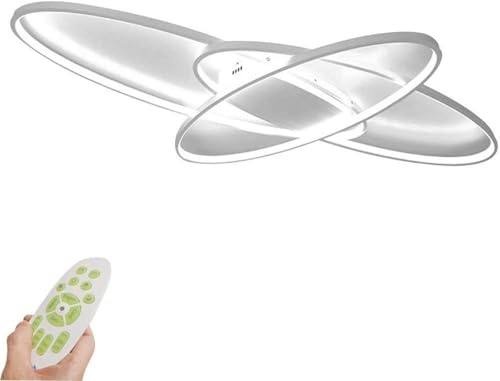 minifair Luces de techo LED para sala de estar modernas, montaje empotrado en el techo regulable con control remoto para dormitorio, comedor, lámpara de cocina, color blanco