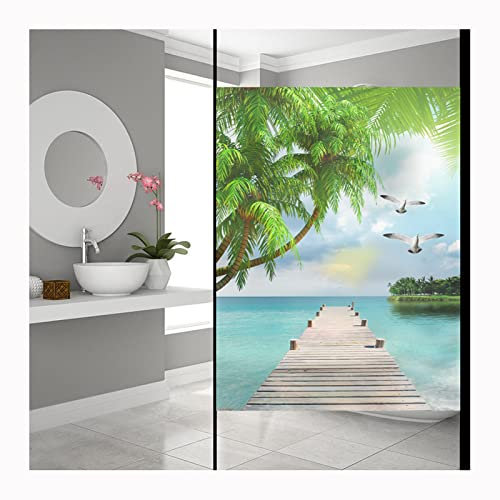 Siunwdiy Farbige fensterfolie selbsthaftend, fensterfolie Sonnenschutz,fensterfolie selbsthaftend Blickdicht, Folie für Fenster Deko,Deko für Bad, Küche, Kinderzimmer,K,90x150cm(36x60)