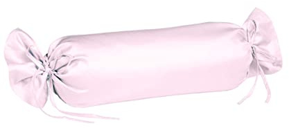 sleepling Satin Kissenbezug, Kissenhülle Nackenrolle aus 100% seidig weicher Baumwolle, Bezug Zierkissen, 60 Grad, Ökotex 100, Made in EU, 15 x 40 cm, rosé