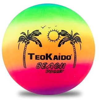 Teokaido, Pallone in Gomma Multiuso, Palla da Spiaggia per Bambini e Adulti, Ideale per Calcio e Pallavolo, in PVC Leggero e Resistente, Gioco per Mare, Parco e Giardino, Diametro 22.5, 180gr