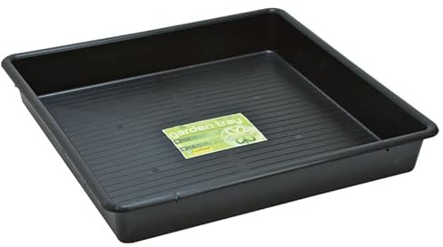 Muddy Hands Heavy Duty Square Multi Purpose Black Plastic Garden Tray - 76.8 Litre - (Length: 80cm x Width: 80cm x Height: 12cm)