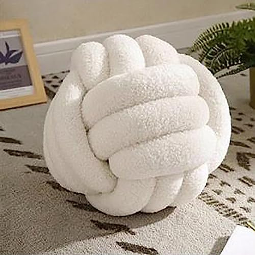 Knot Pillow Knot Cushion Home Cuddle Pillow Throw Pillows Aesthetic Pillows, Soft Home Decor Knotted Ball Pillows, Cute Decor of Bed, Floor, Sofa (White)