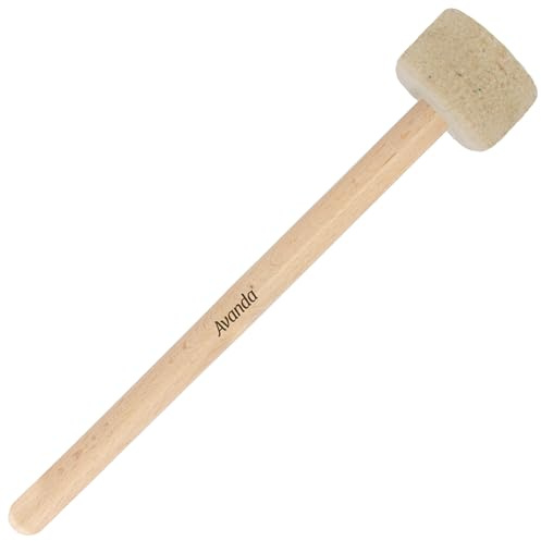 Avanda Schlägel/Klöppel mit weichem Filzkopf Ø 5 zum Anschlagen von Klangschalen und Gongs. 32 cm langer Stiel aus natürlichem Rosenholz. Fertigung ohne Schraube. Für professionelle Ansprüche.