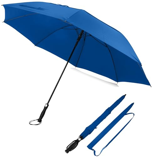 Sternenfunke XXL Regenschirm für 2 Personen Ø150 cm - Großer Golf Schirm in Königsblau, Sturmfest mit Stabilem Griff - Royal Blue