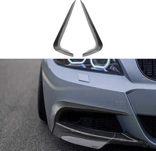 GODSLLY Stoßstange Gitter Frontspoiler Lufteinlässe Rahmen Zierleisten, Kompatibel für BMW 3 Series E90 E91 LCI M Sport 2009-2012, Front Spoiler Lip Diffusor Splitter, B Carbon Fiber Pattern