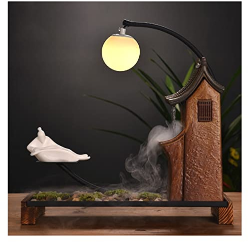asdchZen Fontana da Interno/Fontana da Tavolo per Interni Decorazioni per La Casa Fontana con Base Decorazione Zen Lampada da Tavolo Fontana con Opere d'Arte, Fontane da Tavolo in Stile Cinese